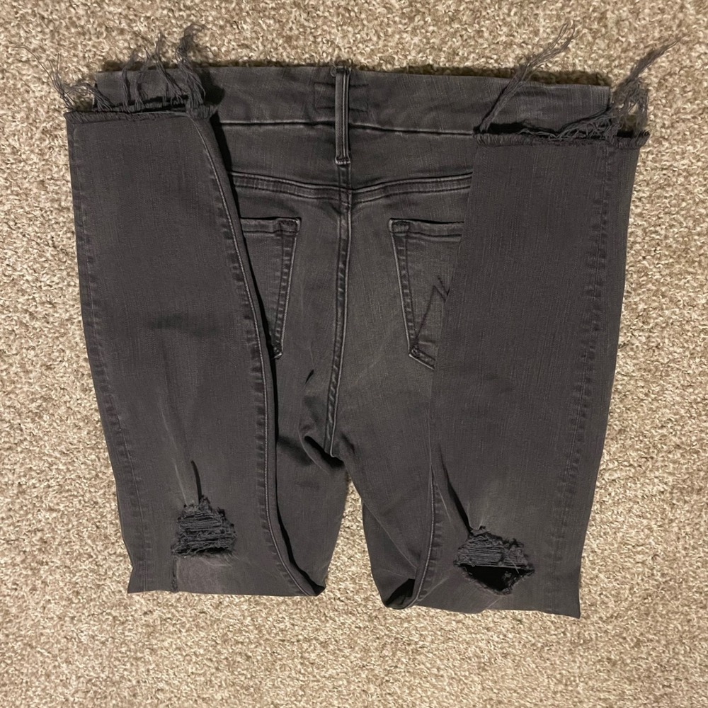 Mother jeans The Looker Ankle Fray 28 Burning Out Lanterns black skinny casual - Picture 3 of 7